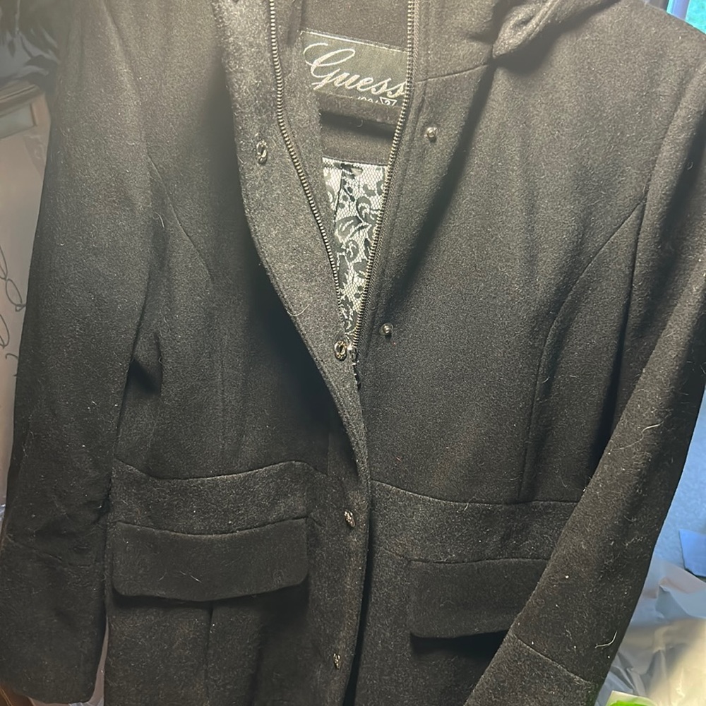 Black Guess Medium Long winter coat